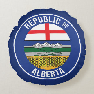 Republic of Alberta WEXIT Round Cushion