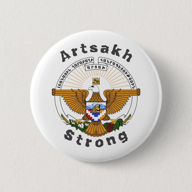 Republic of Artsakh Strong 6 Cm Round Badge (Front)