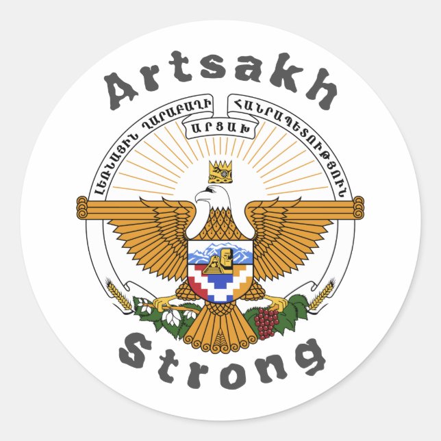 Republic of Artsakh Strong Classic Round Sticker (Front)