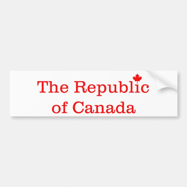 Republic of Canada Bumper Sticker (Front)