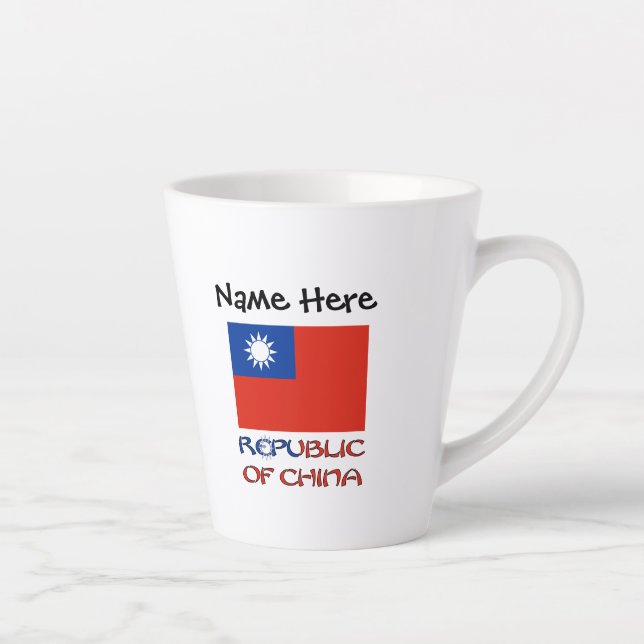 Republic of China Taiwan Flag Personalised  Latte Mug (Right)