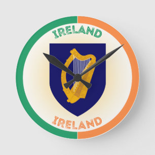 Republic of Ireland Coat of Arms Circle Shape  Round Clock