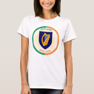 Republic of Ireland Coat of Arms Circle Shape  T-Shirt