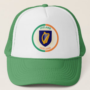 Republic of Ireland Coat of Arms Circle Shape  Trucker Hat