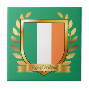 Republic of Ireland Flag Shield Ceramic Tile