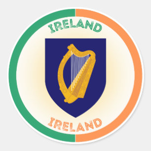 Republic of Ireland Heritage Emblem Classic Round Sticker