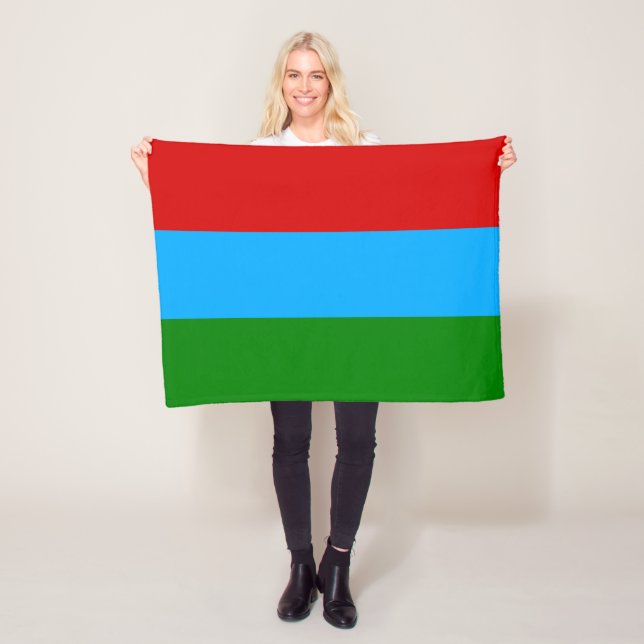 Republic of Karelia Flag Fleece Blanket (In Situ)