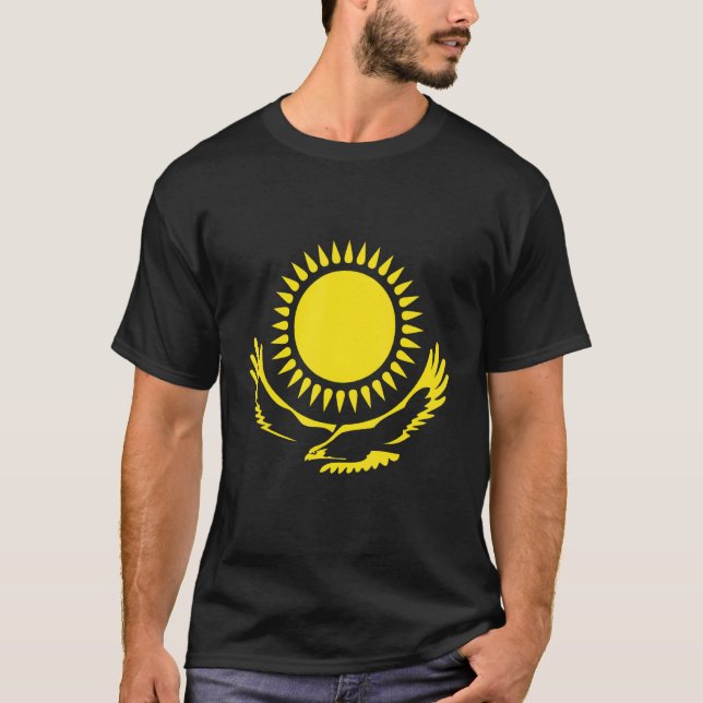 Republic of Kazakhstan Qazaqstan Kazakh flag Horse T-Shirt (Front)