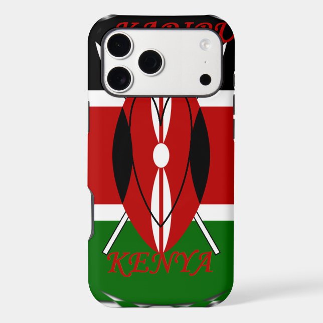 Republic of Kenya National Flag Black red green Ar (Back)