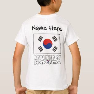 Republic of Korea and South Korean Flag Your Name T-Shirt