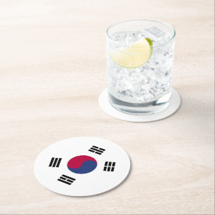 Republic of Korea Round Paper Coaster