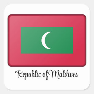 Republic of Maldives Flag Square Sticker