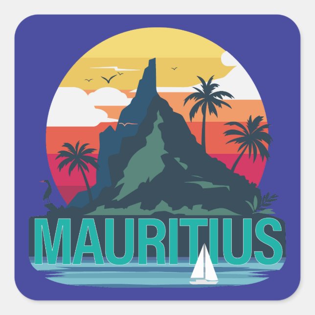 Republic of Mauritius Square Sticker (Front)