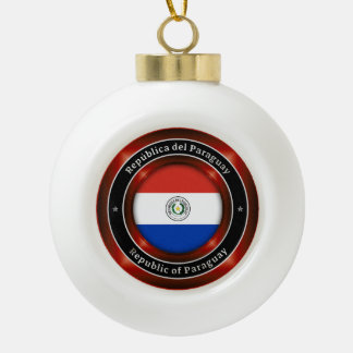 Republic of Paraguay Ceramic Ball Christmas Ornament