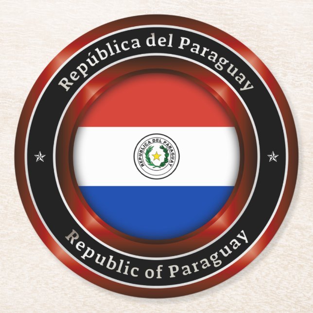 Republic of Paraguay Round Paper Coaster (Front)