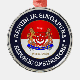 Republic of Singapore Metal Ornament