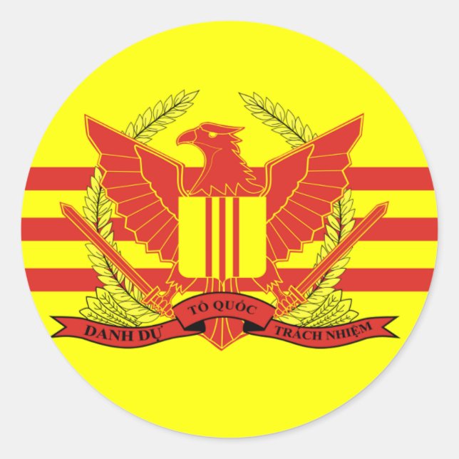 Republic of South Vietnam Military Forces Flag Classic Round Sticker (Front)