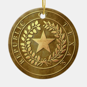 Republic of Texas Seal Ceramic Ornament