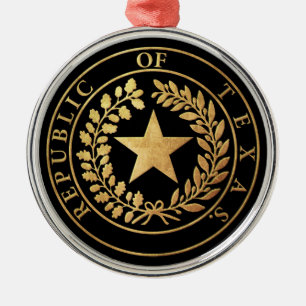 Republic of Texas Seal Metal Ornament