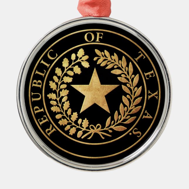 Republic of Texas Seal Metal Ornament (Front)