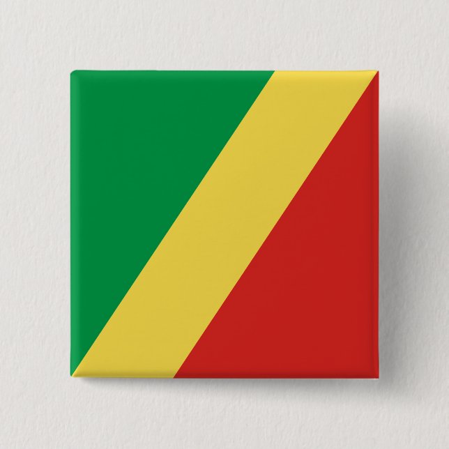 Republic of the Congo Flag 15 Cm Square Badge (Front)