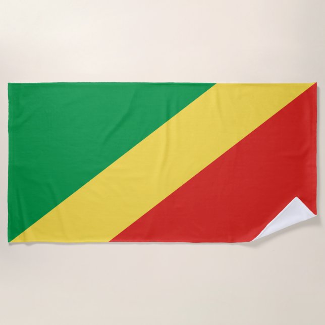 Republic of the Congo Flag Beach Towel (Front)