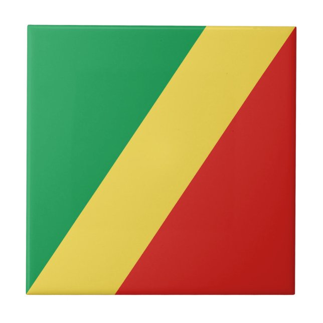 Republic of the Congo Flag Ceramic Tile (Front)
