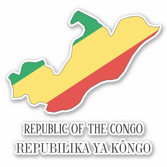 Republic of the Congo Flag Charming Patriotic Map (Front)