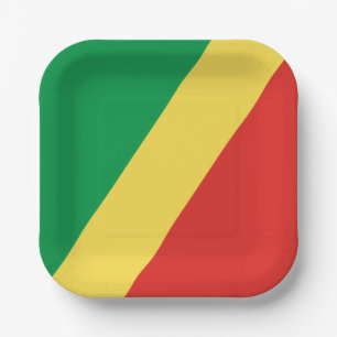 Republic of the Congo Flag Paper Plate