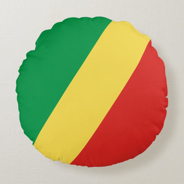 Republic of the Congo Flag Round Cushion (Front)