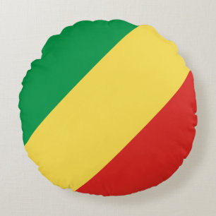 Republic of the Congo Flag Round Cushion
