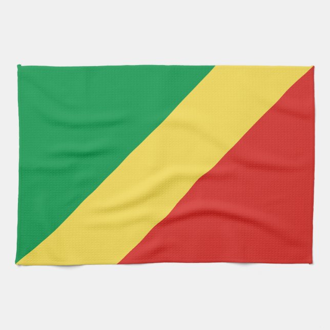 Republic of the Congo Flag Tea Towel (Horizontal)