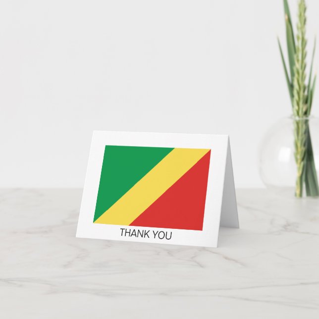 Republic of the Congo Flag Thank You Card (Front)