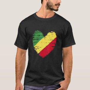 Republic Of The Congo Heart Congo Flag Congo Pride T-Shirt