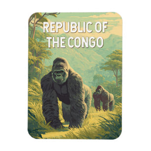 Republic of the Congo Illustration Travel Art Magnet
