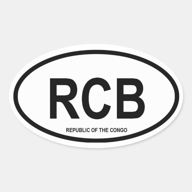 Republic of the Congo "RCB" Oval Sticker (Front)