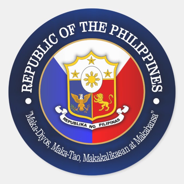 Republic of the Philippines Classic Round Sticker (Front)