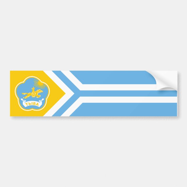 REPUBLIC OF TUVA flag bumper sticker (Front)