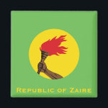 Republic of Zaire Flag  Magnet<br><div class="desc">Zaire, officially the Republic of Zaire (French: République du Zaïre) was a Congolese state from 1965 to 1997 in Central Africa that was previously and is now again known as the Democratic Republic of the Congo. Zaire was, by area, the third-largest country in Africa (after Sudan and Algeria), and the...</div>
