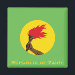 Republic of Zaire Flag  Magnet<br><div class="desc">Zaire, officially the Republic of Zaire (French: République du Zaïre) was a Congolese state from 1965 to 1997 in Central Africa that was previously and is now again known as the Democratic Republic of the Congo. Zaire was, by area, the third-largest country in Africa (after Sudan and Algeria), and the...</div>