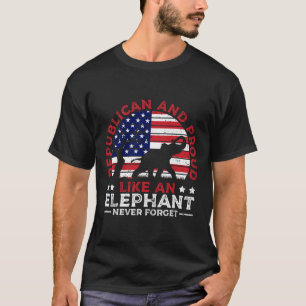 Republican And Proud Elephant American Flag Voter T-Shirt