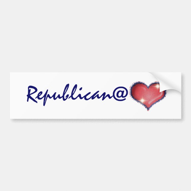 Republican at heart bumper sticker (Front)