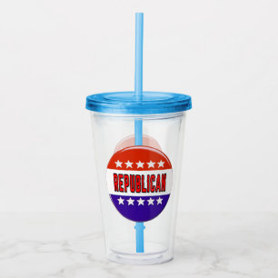 Republican Button Acrylic Tumbler