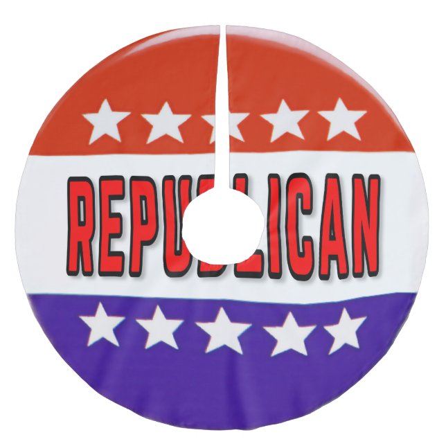 Republican Button Brushed Polyester Tree Skirt (Front)