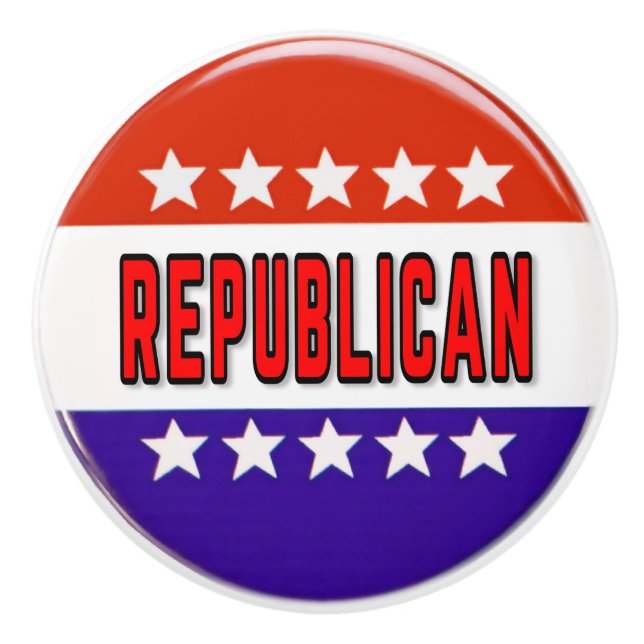 Republican Button Ceramic Knob (Front)