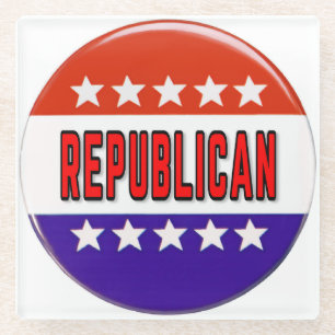 Republican Button Glass Coaster