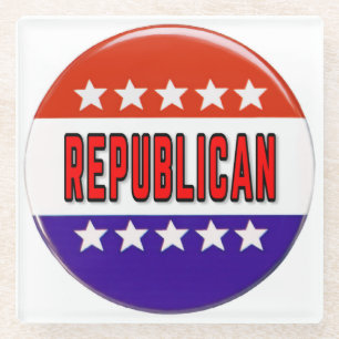 Republican Button Glass Coaster