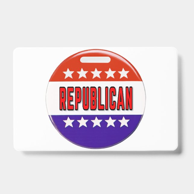Republican Button ID Badge (Front)