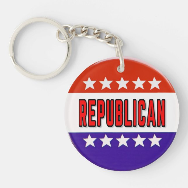 Republican Button Key Ring (Front)