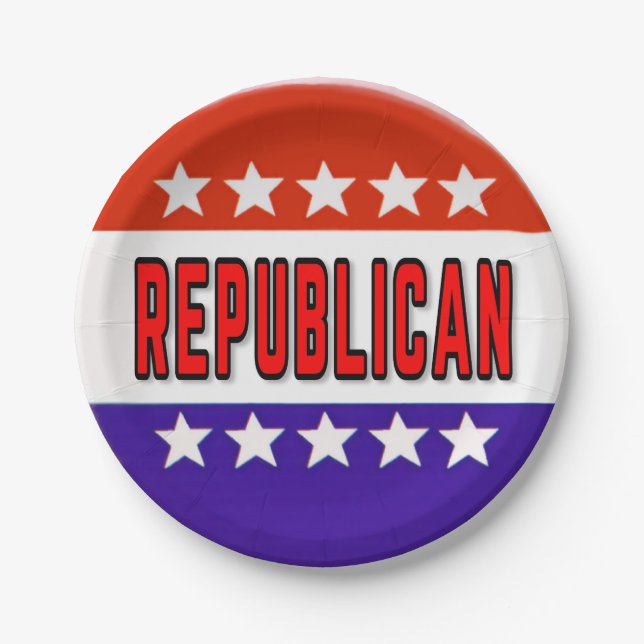 Republican Button Paper Plate (Front)
